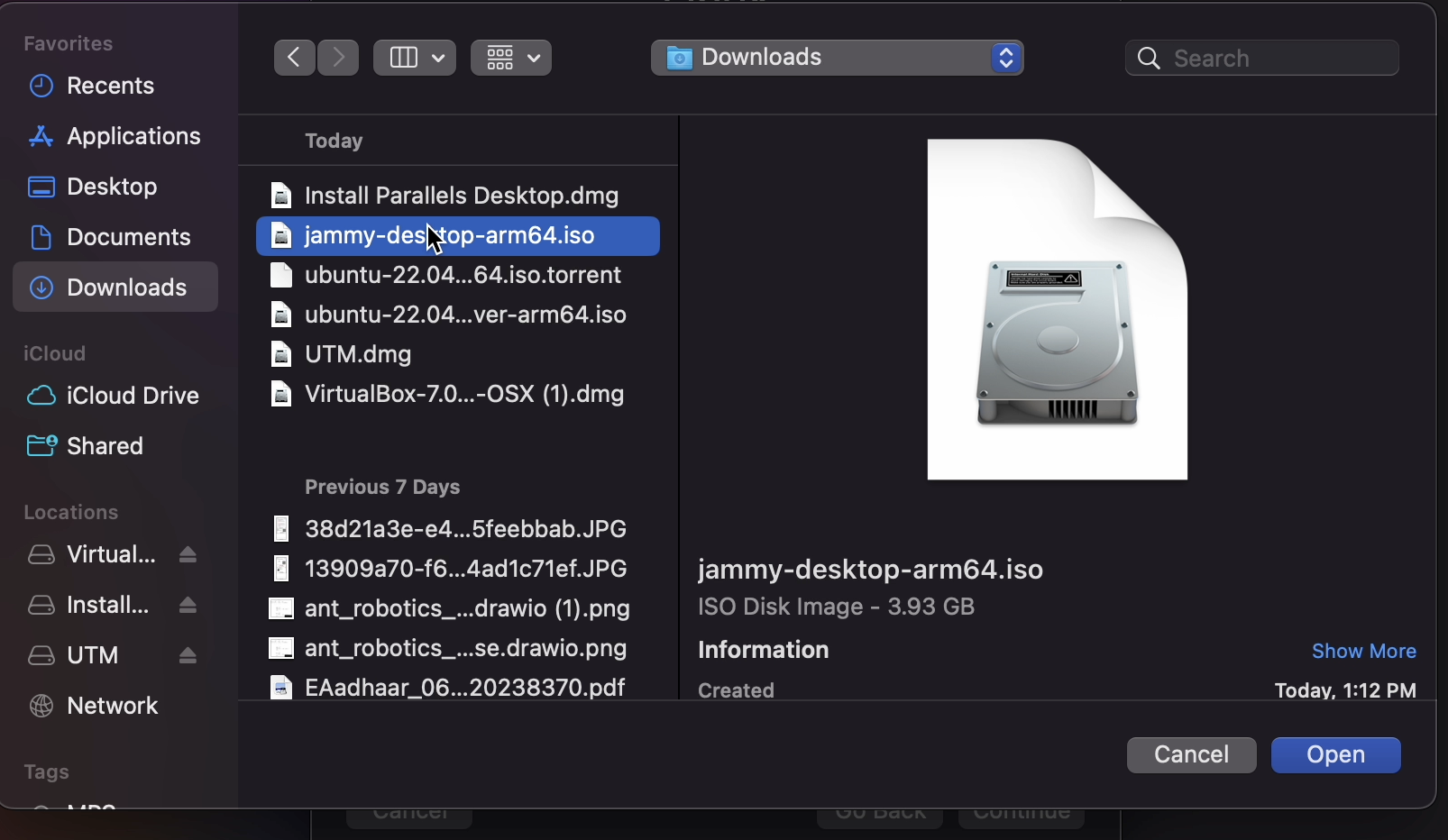 UTM Configure VM